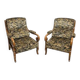 Pair of Wooden Armchairs with Curved Arms, Czechoslovakia, 1940s–1950s