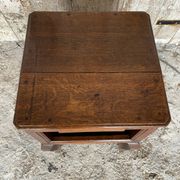 Louis XV Nightstand Table Wood Drawer + 19th Century Oak Vintage Case