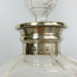 Blown glass carafe and silver frame