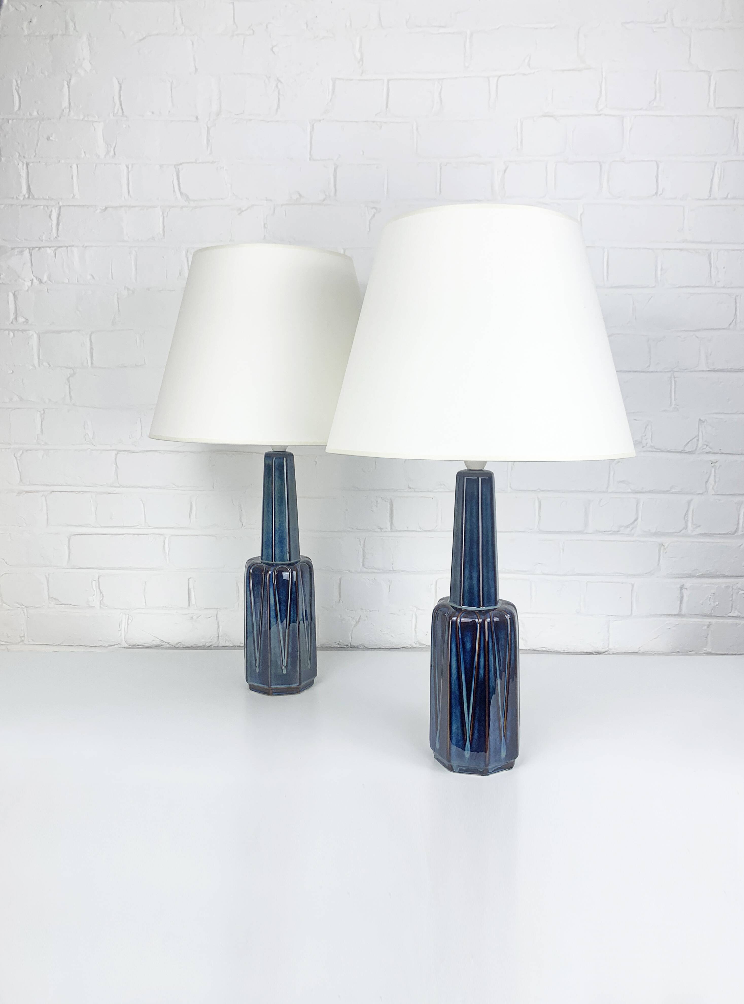 Pair of Einar Johansen ceramic table lamps, Soholm, Denmark, 1960s