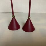 Pair of vintage burgundy candlesticks