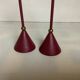 Paire de bougeoirs bordeaux vintage