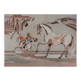Carul: on horseback, original signed lithograph