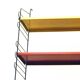Vintage metal bookshelf in De Stijl colors, 1950s Pilastro Tomado style