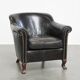 Fauteuil en cuir de vache noir
