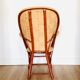 Vintage chestnut armchair and burlap
