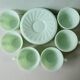 6 cups and sub cups in mint green opaline, France