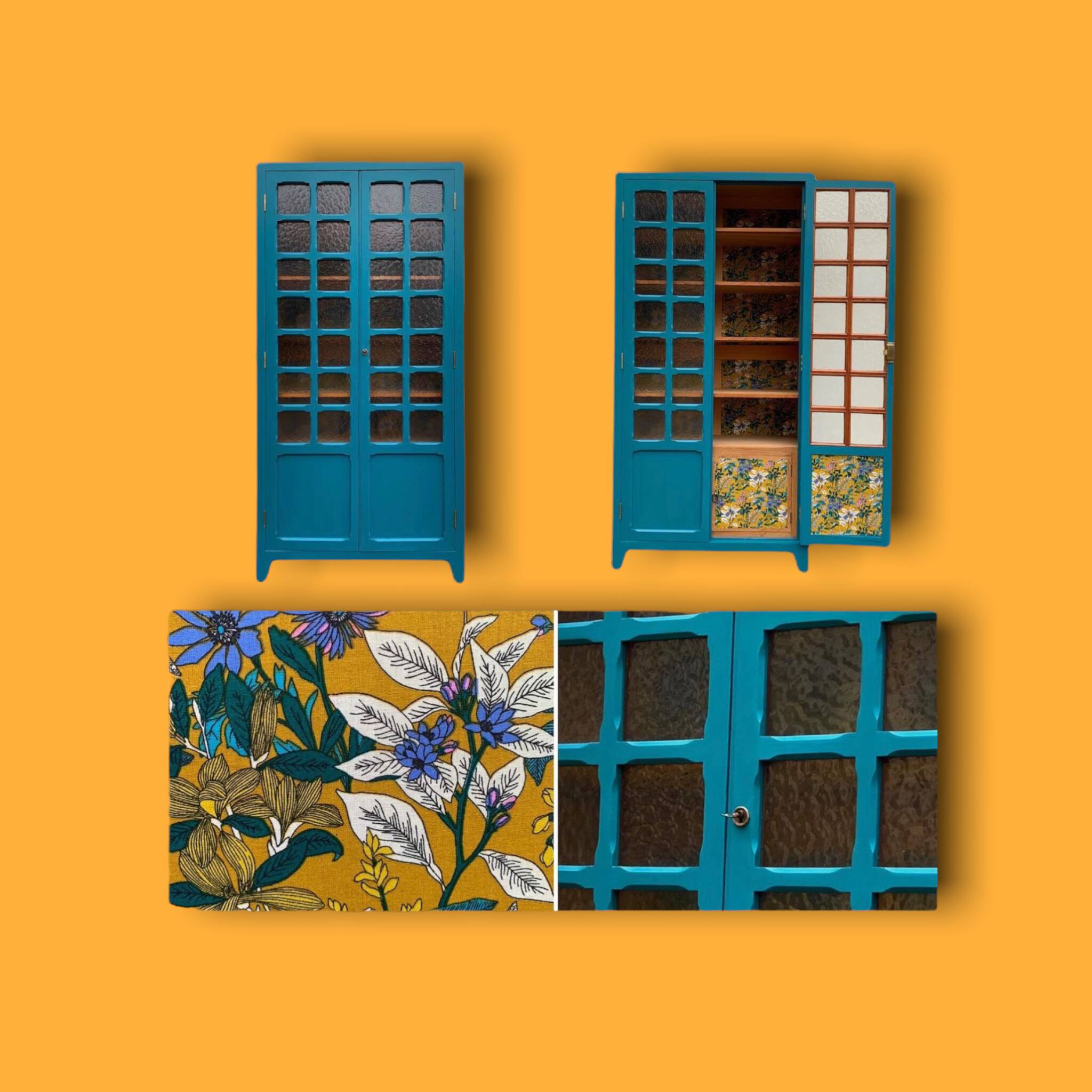 Parisian wardrobe glazed blue Peacock 1940