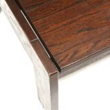 Vintage square Brutalist coffee table designed by Harry de Groot for Leolux