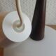 Louis Kalff teak and opaline pendant light, Philips