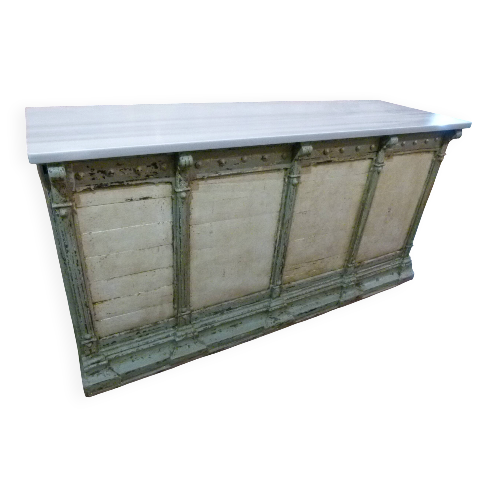 Wood paint and marble counter