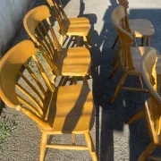 Set of 6 Interior's chairs in solid pine – Honey colour