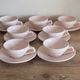 Set of 7 powder pink coffee cups Céranord Saint Amand