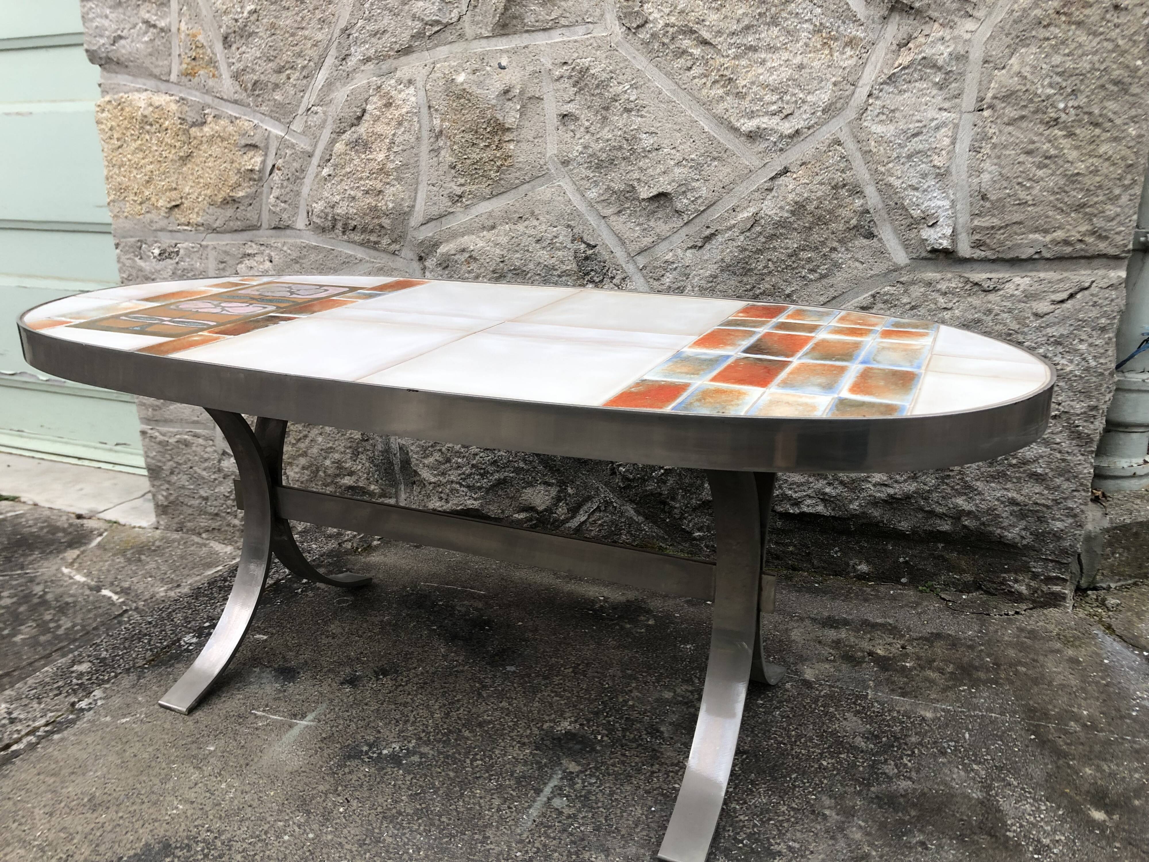 Ceramic coffee table by Jean Gregorieff