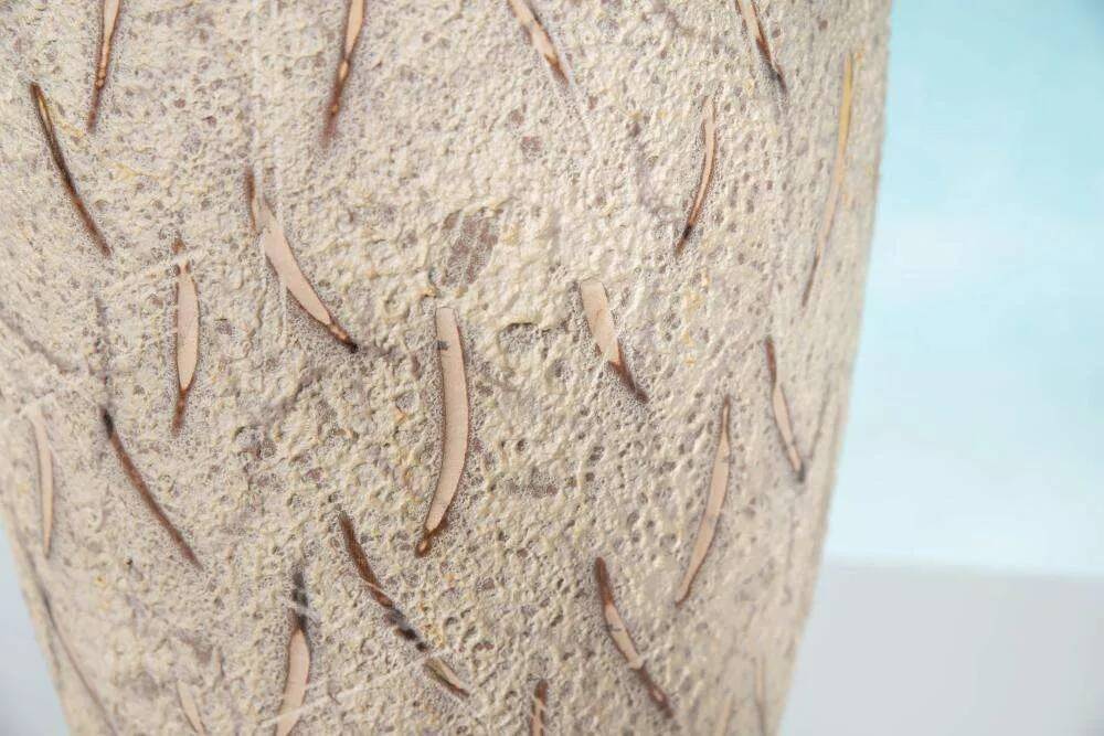 Vintage ceramic vase with glossy lava glaze, foreign vase from the 1960s.