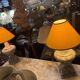 Pair of veined marble lamps