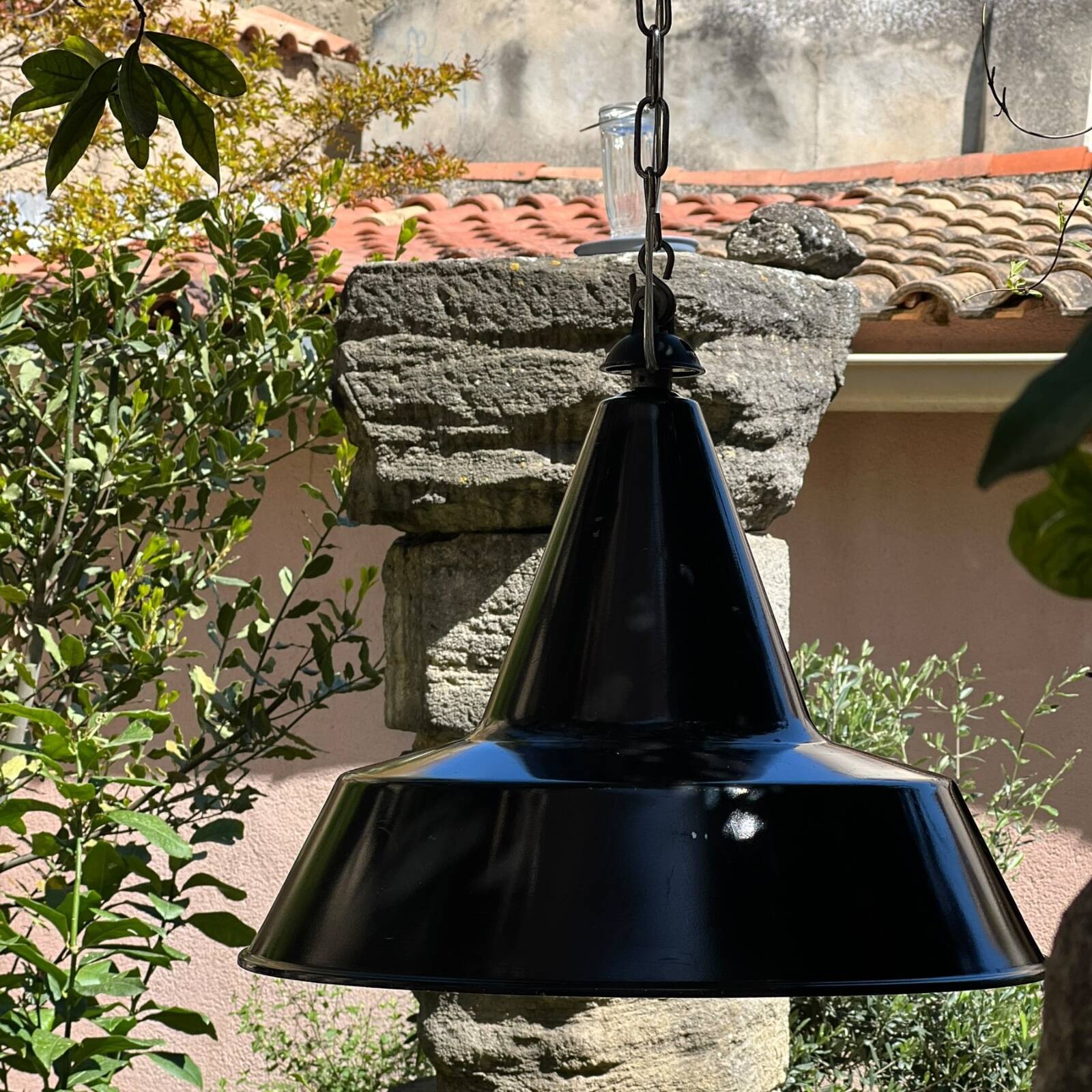 Large pendant light 45cm enameled sheet metal