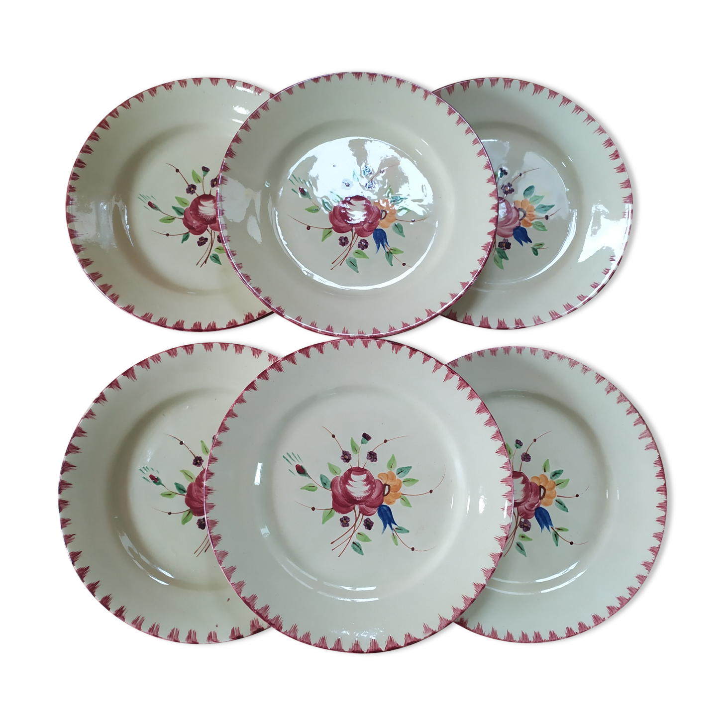 6 flat plates Longchamp model "Padoue"