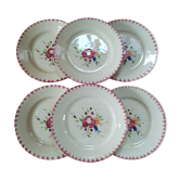 6 assiettes plates Longchamp model "Padoue"
