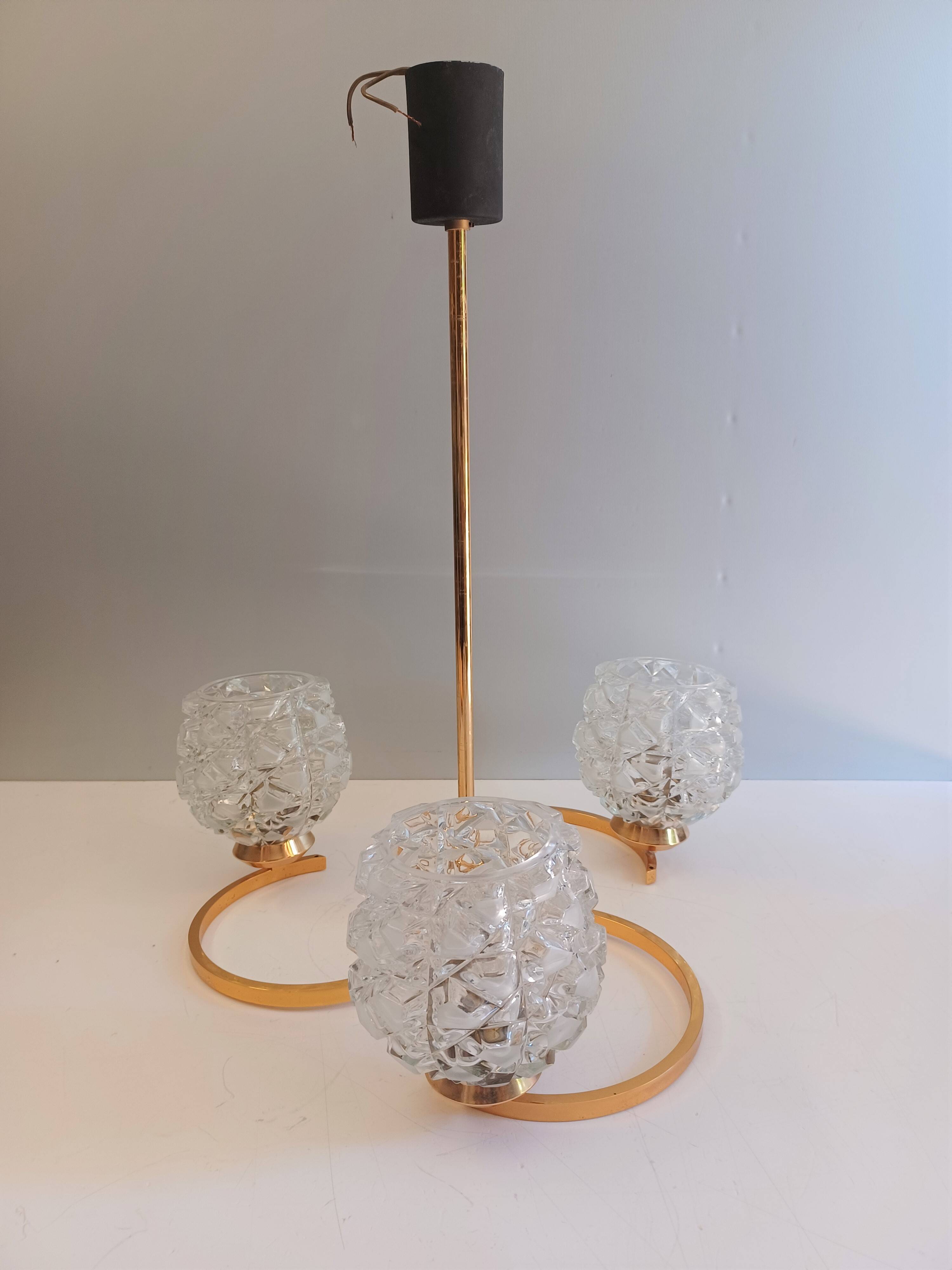 Lustre 3 Feux maison Arlus - 1950