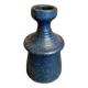Vintage 1970s Blue Glazed Terracotta Candle Holder