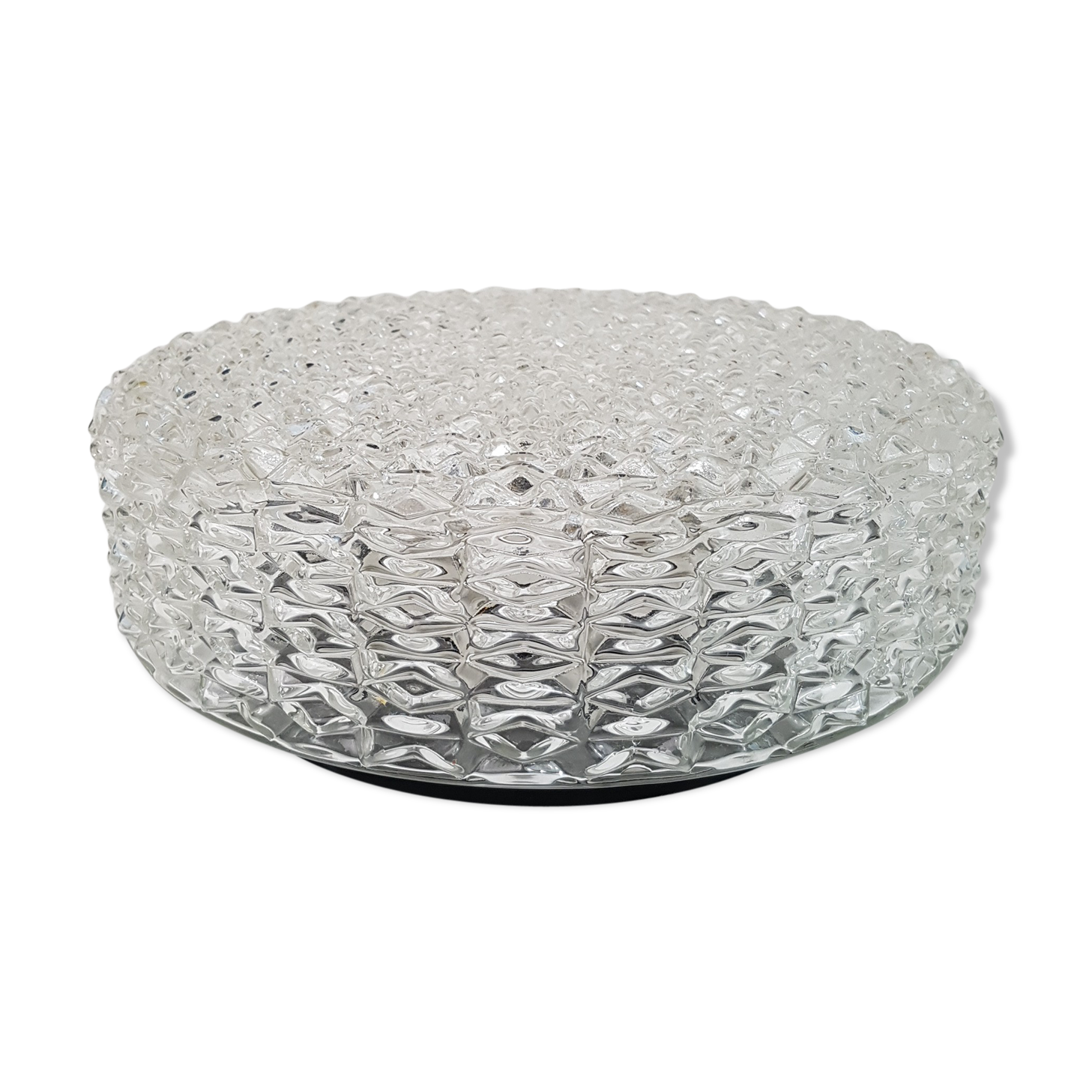 Ceiling light globe in cast glass and bakelite