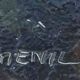 Mountain painting with path between trees signed Dumenil