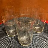 6 verres limonade ancien soufflés et gravés