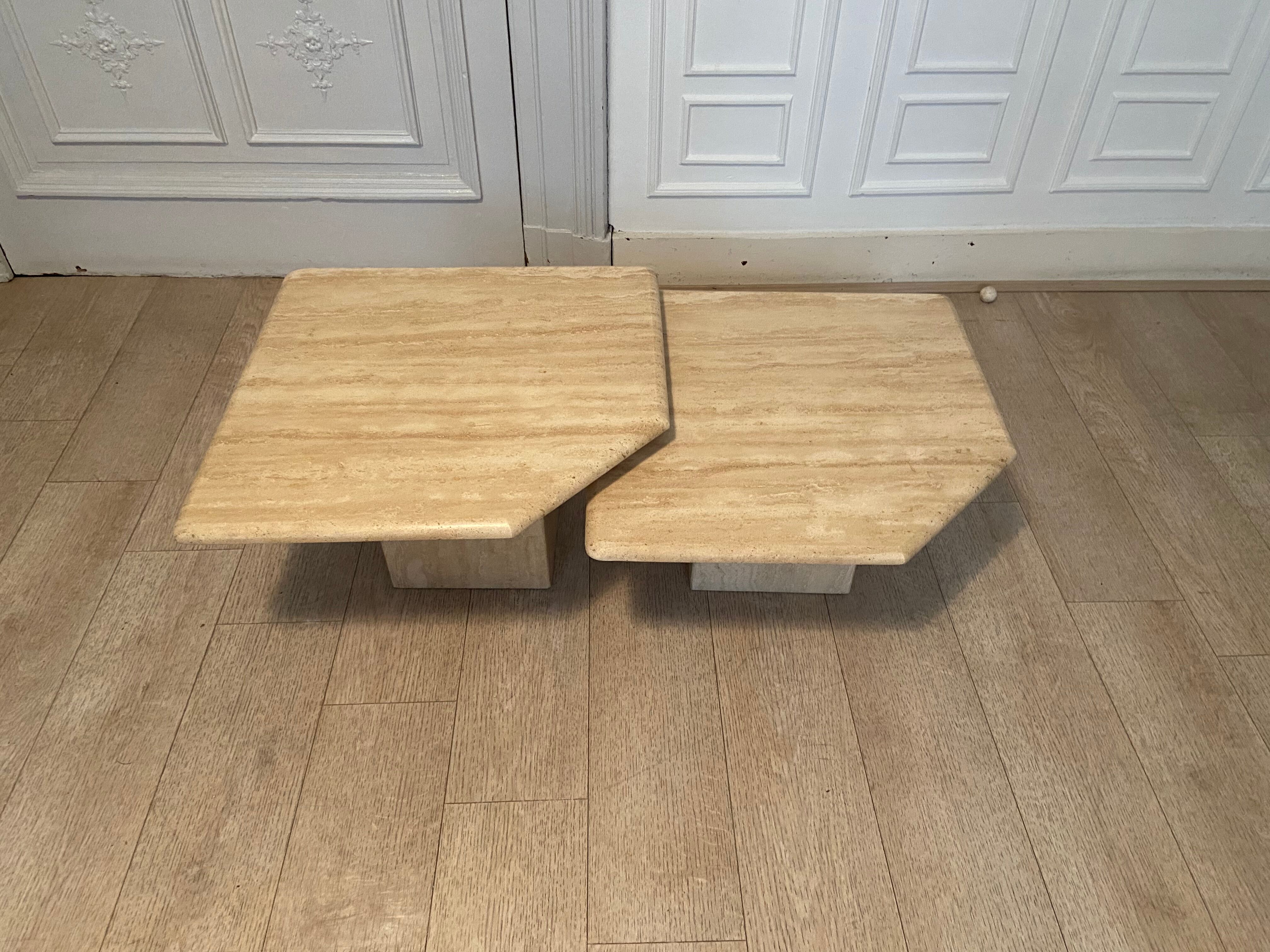 Travertine pull-out tables Classico, Italy, 1970s