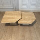 Tables gigognes travertin Classico, Italie, 1970s