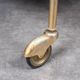 Rolling bar trolley in gold metal and black opaline two trays 1960