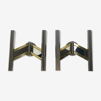 Pair of brass and chrome sconces from Sciolari 70