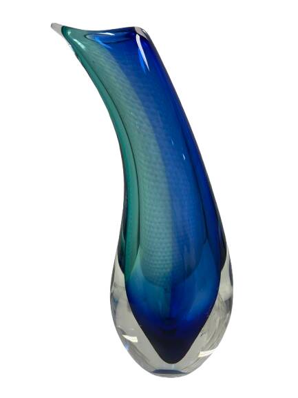 Blue glass vase
