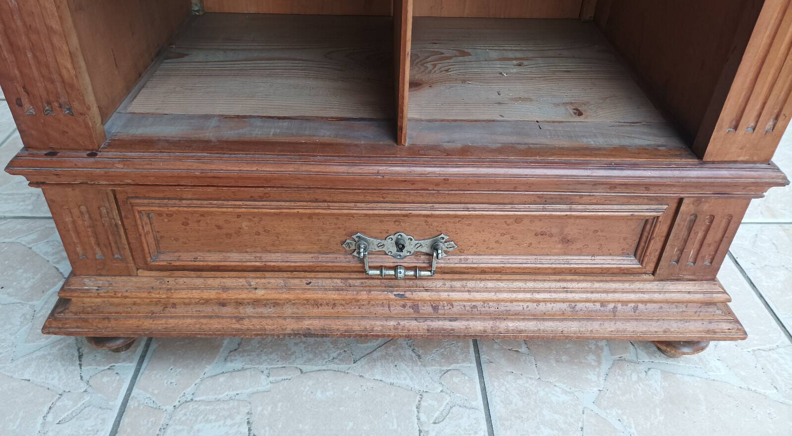 Walnut cabinet stamped BRUN.G.