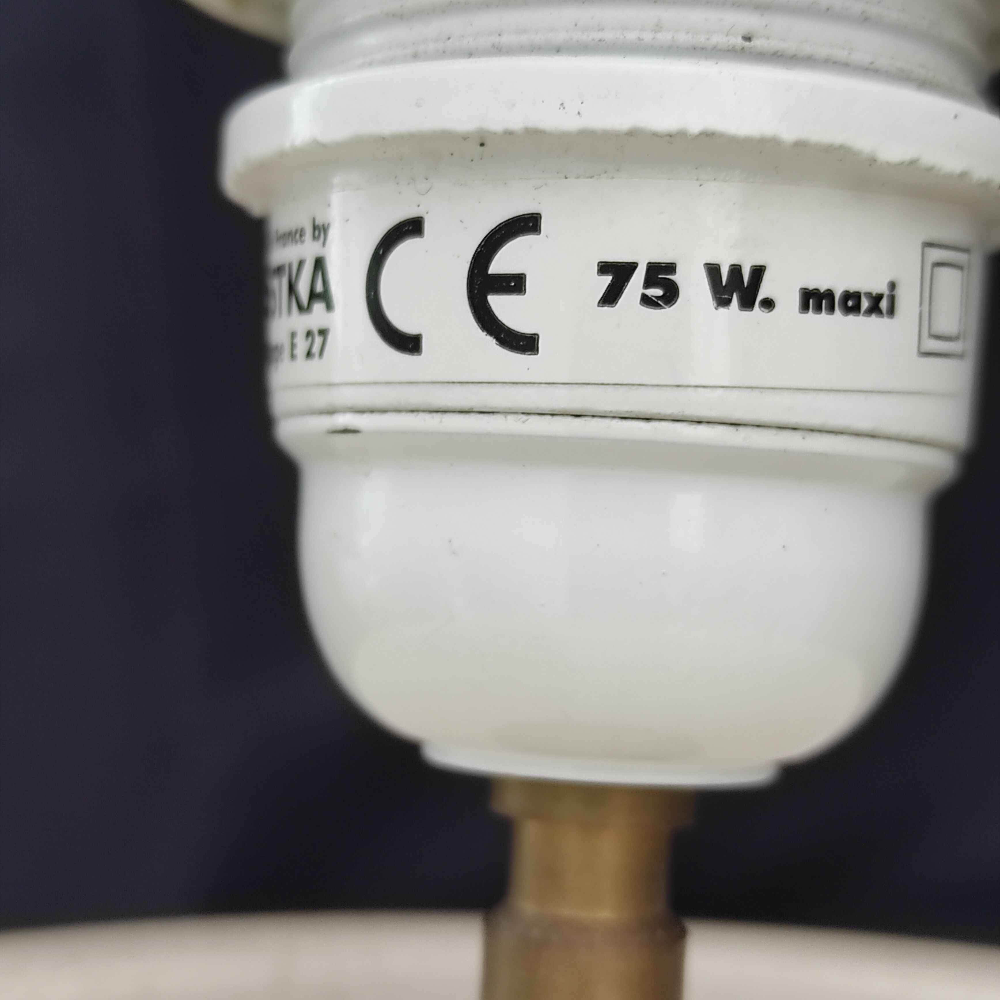 Vintage Kostka table lamp in cracked ceramic without lampshade, France 1960-1970