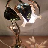 Gold metal flower lamp