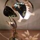 Lampe fleur métal doré