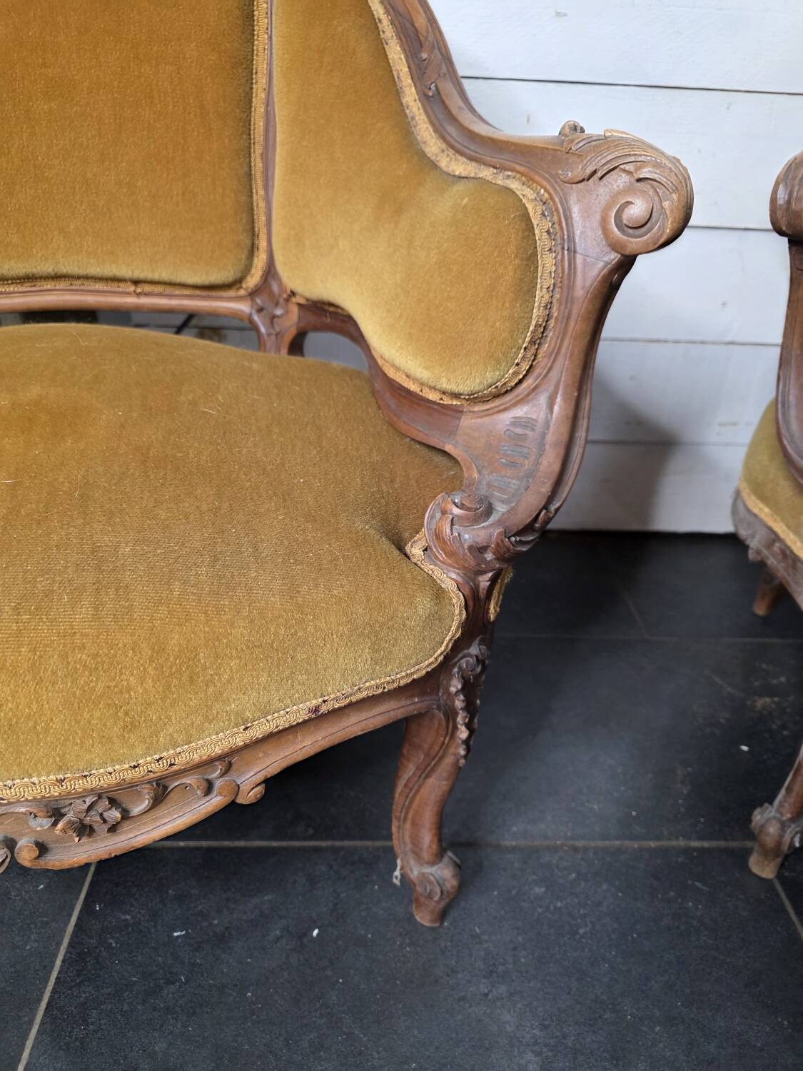 Paire de fauteuils marquise style Louis XV