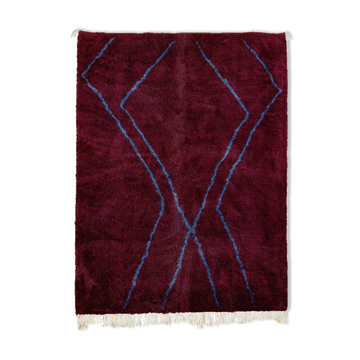 Tapis marocain moderne rouge foncé 180x150cm