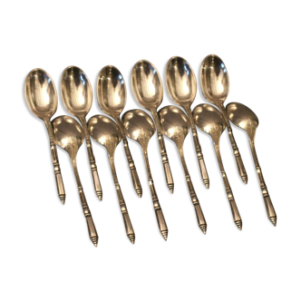 Suite of 12 small spoons with Russian silver metal ERCUIS Regency style
