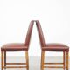 Set of 4 English style dining chairs in cognac-colored leather