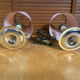 Pair of Vintage Brass Cave Rat Bedside Lamps France