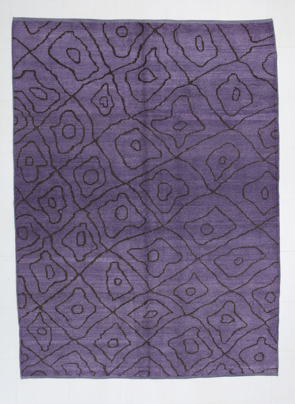 7x9 modern vintage purple  hemp area rug,