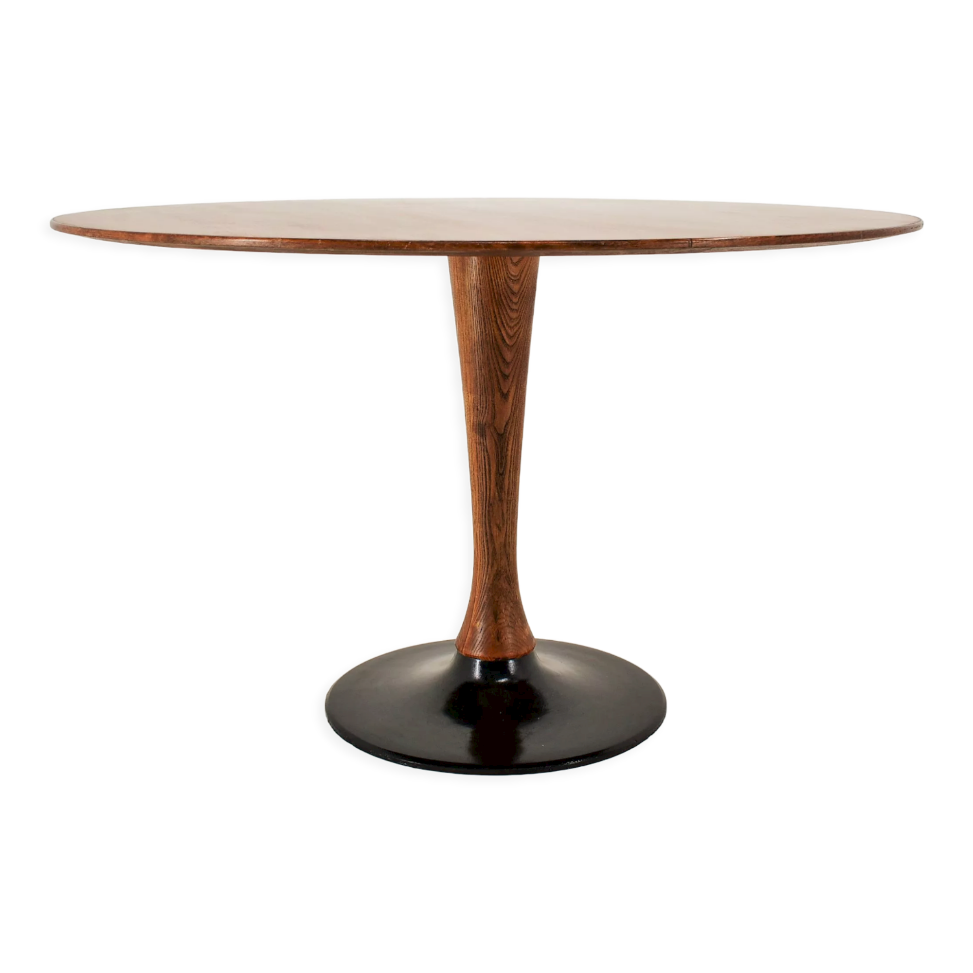 1969s beech round dining table, Czechoslovakia