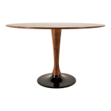 1969s beech round dining table, Czechoslovakia