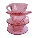 Arcoroc rosaline cups with saucers