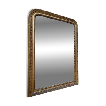 Louis Philippe mirror gilded with gold leaf, mercury mirror from the 19th century.