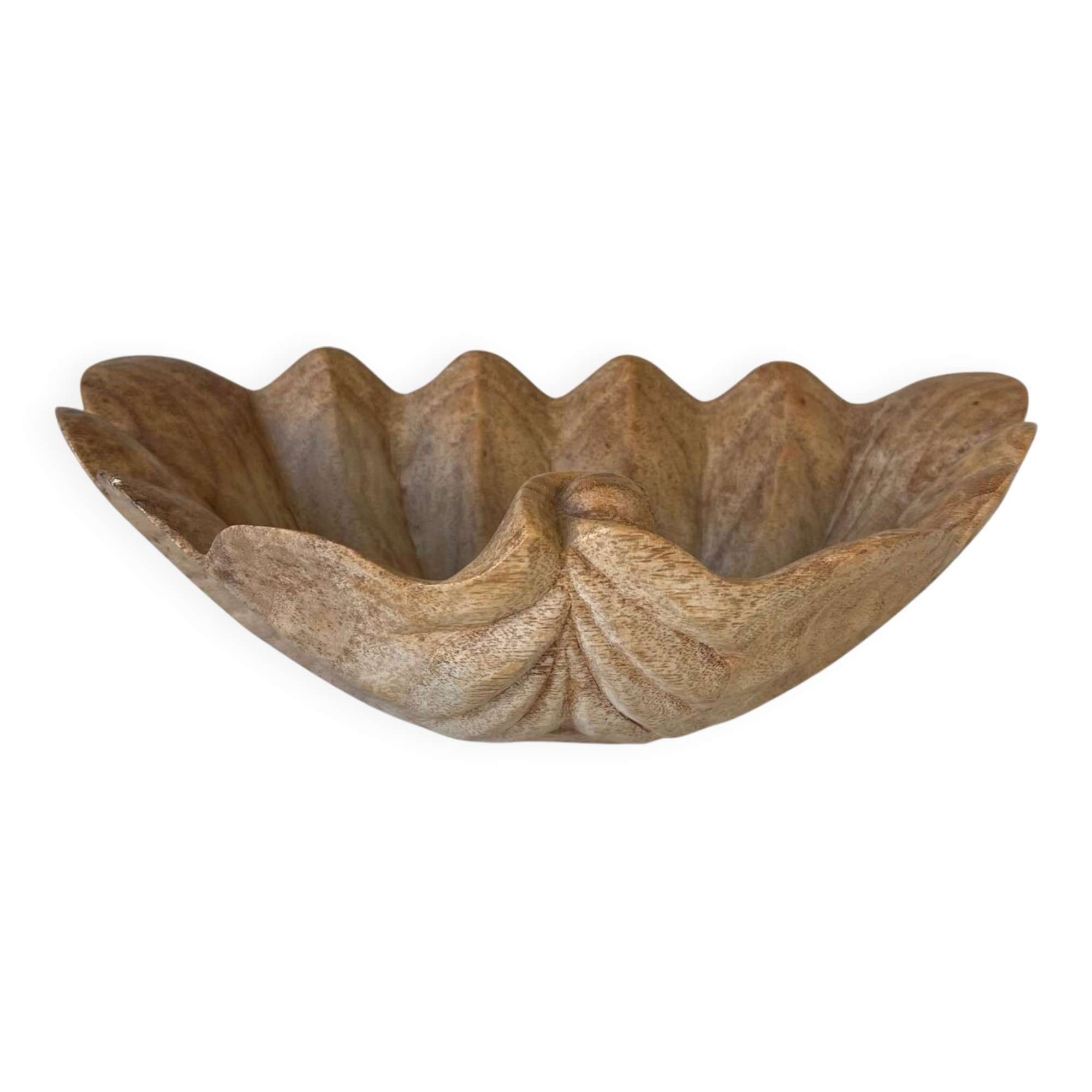 Coupe bénitier ancienne en bois sculpté