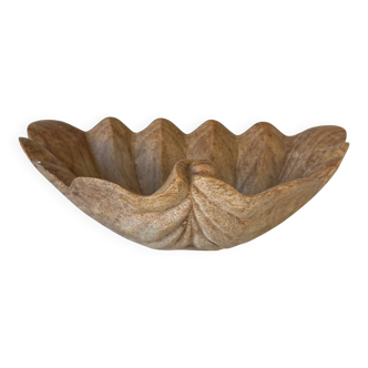 Antique carved wooden holy water stoup cup
