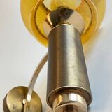 Vintage bubble glass brass applique